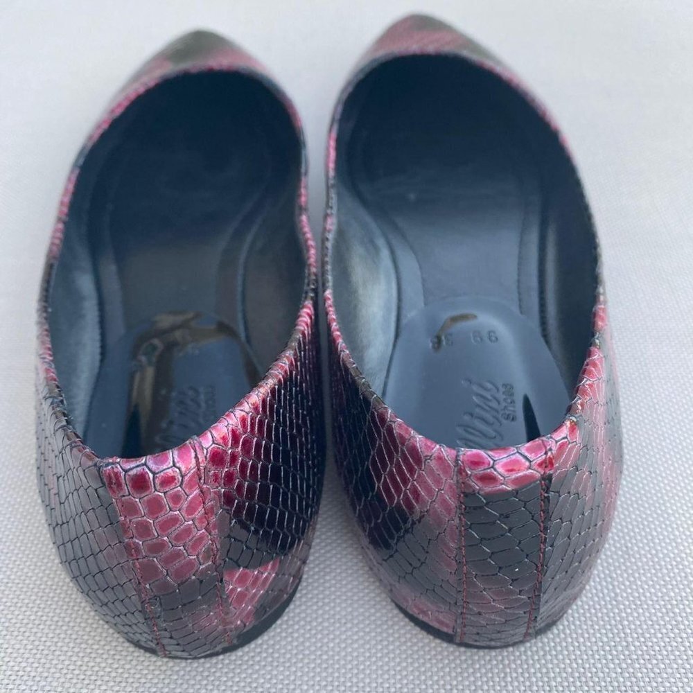 Cellini Python Print Pointed Ballet Flats - Picture 3 of 6